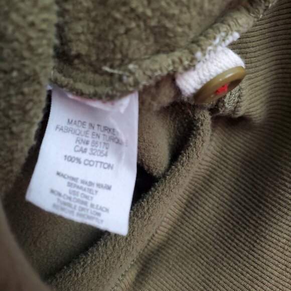 Free People vintage Henley Olive Green Hoodie with Yellow Floral details M - Picture 8 of 10